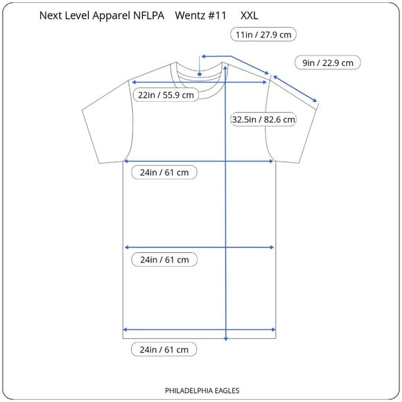Next Level Apparel NFLPA Philadelphia Eagles Wentz #11 500 Level XXL T Shirt - Picture 2 of 10